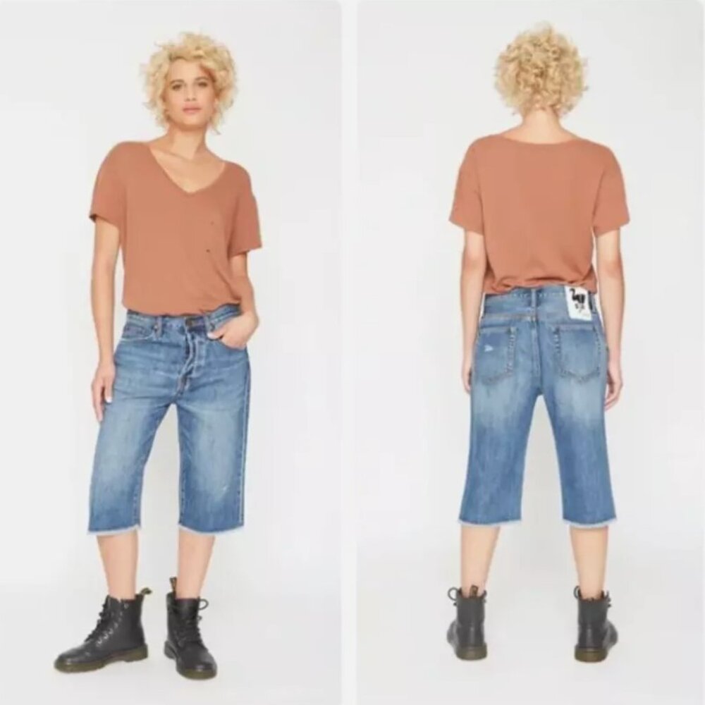 NWT Sandrine Rose Bermuda Denim Jean Shorts Blue 27